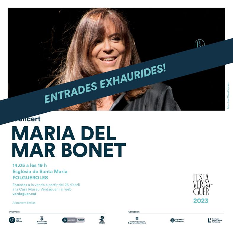 Maria del Mar Bonet actuarà a la Festa Verdaguer 2023